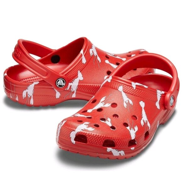 CROCS | Lobster Clogs Slipons Sandals Scarlet Red Mens Sz 6 Womens Sz 8 - Picture 1 of 5